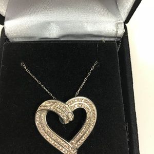 Silver heart Pendant and Necklace Real 925 stamped